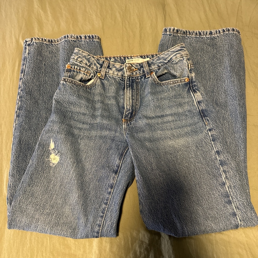 Garage Blue Distressed High-Rise Jeans